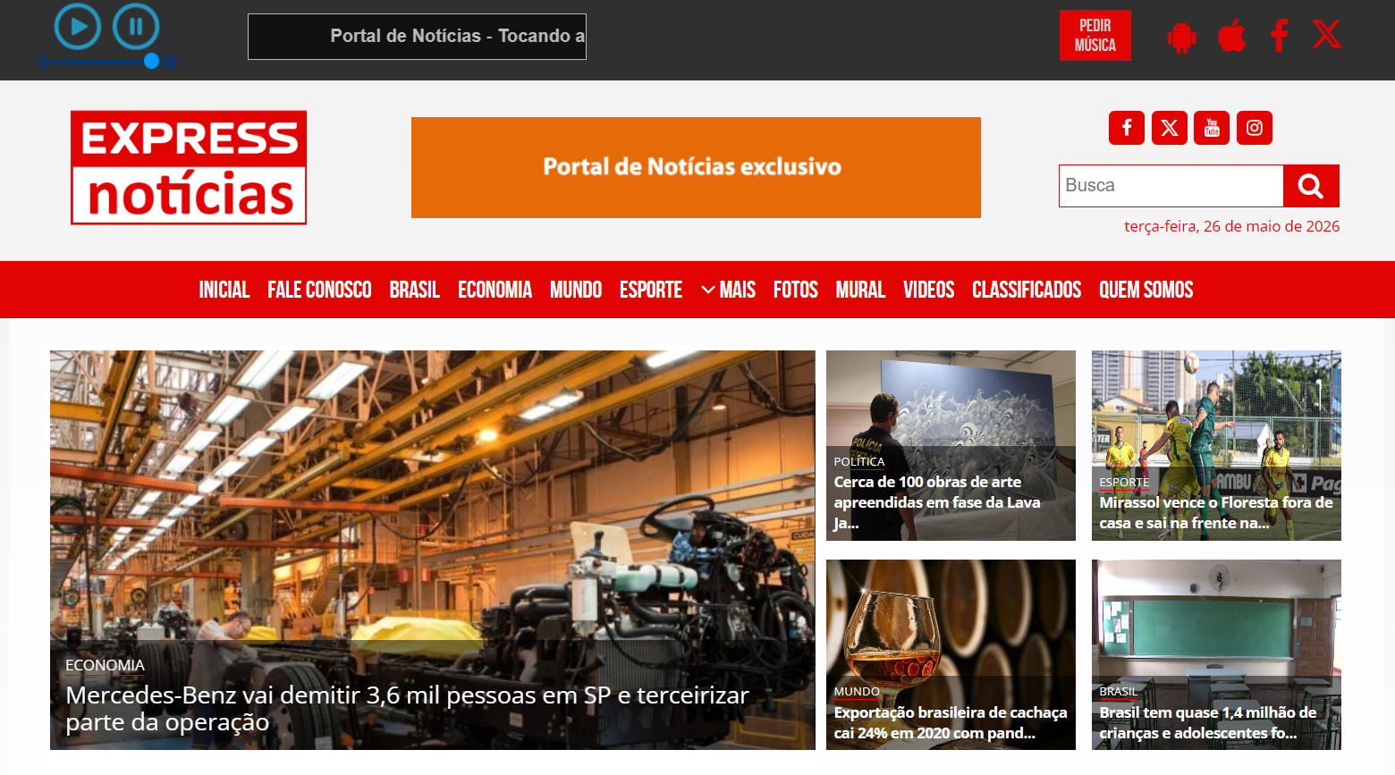 Modelo de Site para Rádio 3